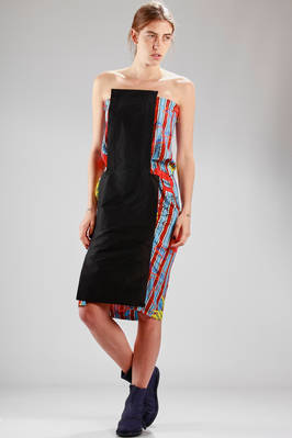 silk knee-length dress with ‘cartoon’ printing and plain panel  - 267