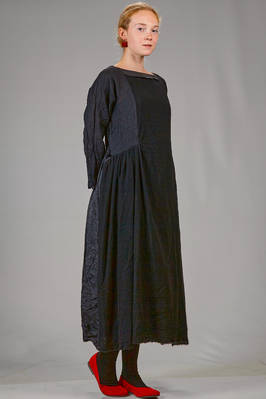 abito lungo e ampio in garza di lana lavata, garza morbidissima di cachemire e taffetas di seta lavata - DANIELA GREGIS 