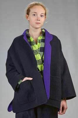 wide jacket in double cashmere canvas bicolor  - 195