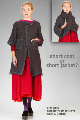 coat in boiled alpaca cloth  - 195