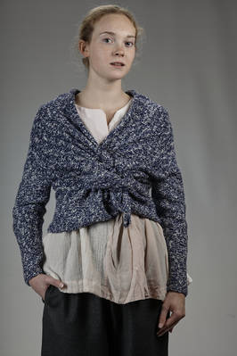 classic ‘Gregis’ cross cardigan in bicolor wool stitch  - 195