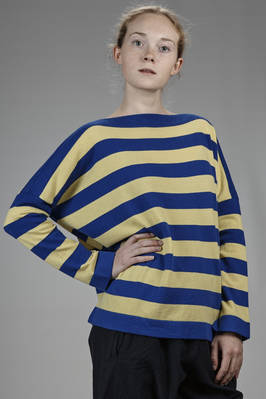 hip-length sweater in stripes cashmere stockinette stitch  - 195