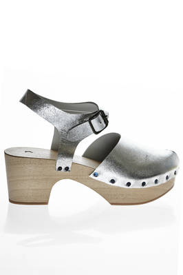 clog in silver cowhide leather  - 195