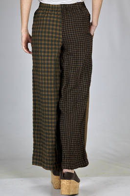 pantalone ampio costruito a pachtwork davanti/dietro differenti in lino e cotone lavati - DANIELA GREGIS 
