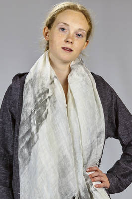 big, rectangular irregular linen gauze scarf with smoke shade hues  - 161