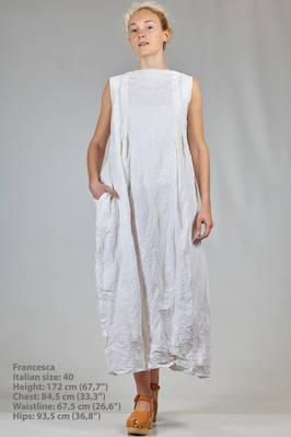 longuette flared dress in heavy cotton washed crêpe  - 195