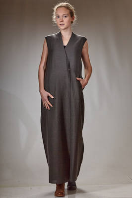 long and wide waistcoat dress in soft linen, cashmere, cotton and silk honeycomb knit  - 227