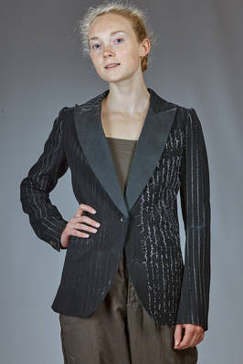 slim-fit jacket, hip-length, in shaded pinstripe silk and elastane  - 163