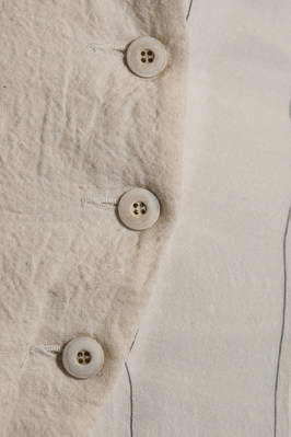 abito a tubino asimmetrico in crêpe di lino e cotone con riga sottile verticale - MARC LE BIHAN 