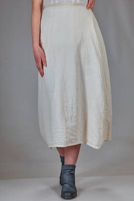 wide skirt, longuette in washed linen crêpe  - 163