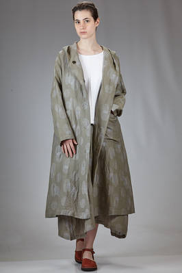 over-the-knee overcoat, wide, in gauze doubled with textile paper, cupro and nylon with tone-on-tone polka dots  - 123