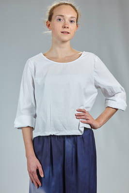 hip length shirt in washed cotton muslin  - 364
