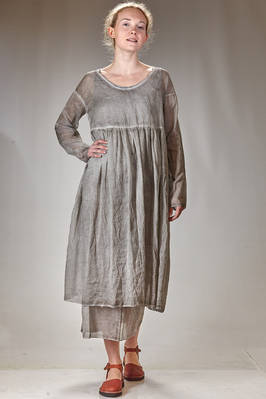 long and wide dress in shaded cold-dyed cotton voile  - 370