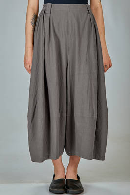 wide skirt-trousers in textured cotton canvas and internal parts in rayon and linen  - 373