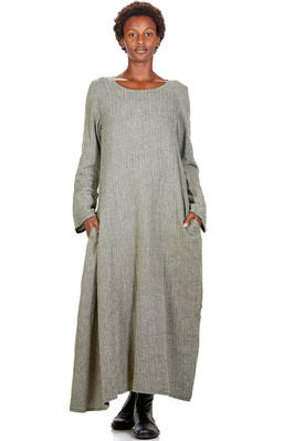 long and wide dress in cotton and linen jersey  - 371
