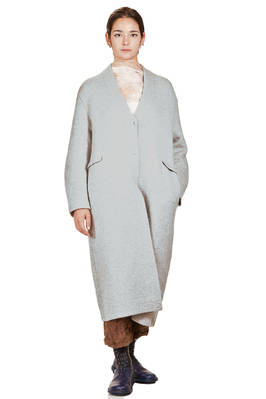 long coat in tubular knit and brushed cashmere, silk and super soft polyester  - 227