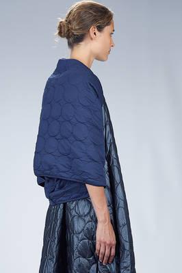wide shawl with circular and solid collar in matelassé jersey with rayon, elastane and polyester - MARIA CALDERARA 