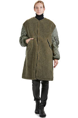 parka coat in polyester down, wool and alpaca fur, parts in cotton  - 74