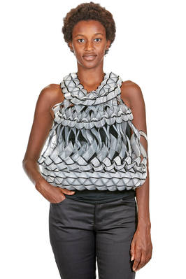 short 'sculpture' waistcoat made of tubular and transparent polyester tapes  - 381