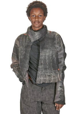 short 'sculpture' jacket in handmade wool and silk nuno-felt  - 379