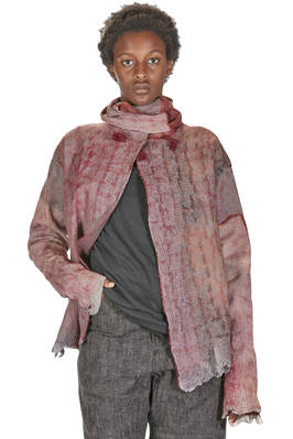 hip length 'sculpture' jacket in handmade wool and silk nuno-felt  - 379