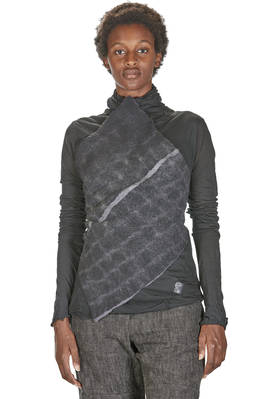 'pictorial' top in wool felt with all nuanced squares handmade - AGOSTINA ZWILLING 