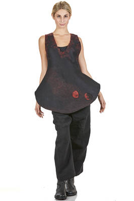 'sculpture' tunic with waistcoat in hand-made nuanced wool felt  - 379
