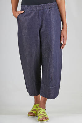 wide jeans in cotton and linen denim  - 378