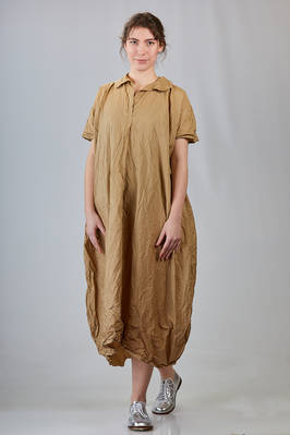 long and wide dress in washed cotton satin  - 195