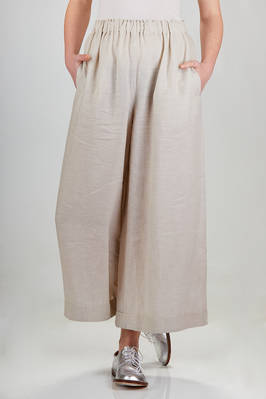 wide trousers in light slub linen canvas  - 195
