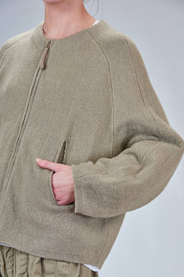 blouson ampio, al fianco, in maglia tubolare ad effetto felpa di cotone, cachemire, poliammide ed elastan - BOBOUTIC 