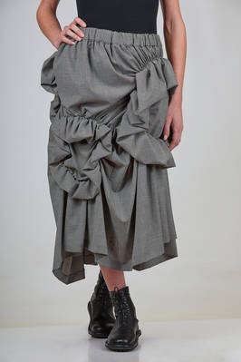 longuette 'sculpture' skirt in light wool micro pied-de-poule  - 381
