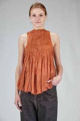 wide hip-length top in hand-made nuno-felt in cashmere and silk  - 379