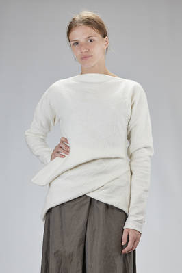 abstract 'sculpture' sweater in merino wool, beech, and silk nuno-felt  - 379