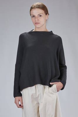 wide hip-length sweater in Merino wool knit  - 195