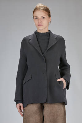 long and tapered jacket in wool, polyamide, and elastane knit  - 227