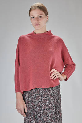 wide hip-length sweater in cashmere knit  - 360