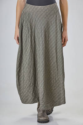 long tulip skirt in washed jacquard wool and linen  - 161