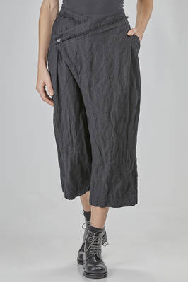 wide and short pinstripe pants in cotton, polyamide, and metal chevron  - 163