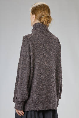 maglia lunga e ampia in maglia operata di lana merino extrafine e poliammide melange - LUSSI 