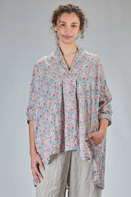 long and wide shirt in washed cotton london liberty  - 195