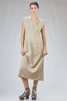 longuette dress, slim, in linen, cotton, silk and cashmere jersey  - 227