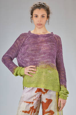 flared sweater in knitted silk  - 360