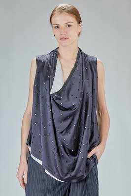 sleeveless top in viscose and silk  - 163