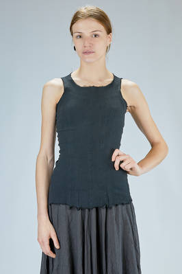 tank top corsage-like in stretch polyamide, silk and elastan froissé  - 163