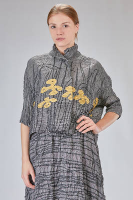 short and wide shirt in printed polyester froissé  - 123