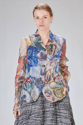 jacket in multicolor silk georgette  - 392