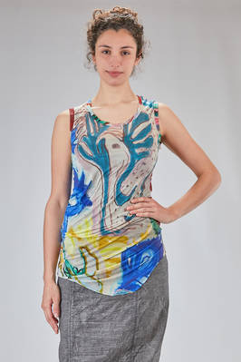 long and lean tank top in light and printed jersey  - 392