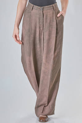 long and wide trousers in over tinted and shaded viscose canva  - 396