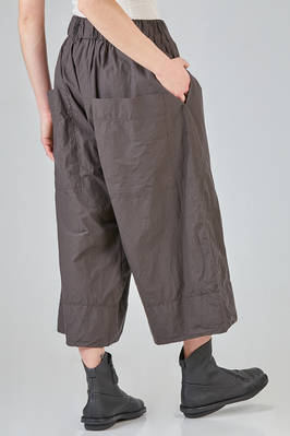 under the knee trousers, wide, in washed cotton canvas garment dyed - ALBUM DI FAMIGLIA 